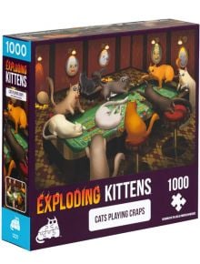 Пъзел Експлодиращи Котета - Cats Playing Craps, 1000 части - Exploding Kittens - Exploding Kittens - 810083040066