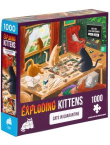 Пъзел Експлодиращи Котета - Cats in Quarantine, 1000 части - Exploding Kittens - Exploding Kittens - 810083040080