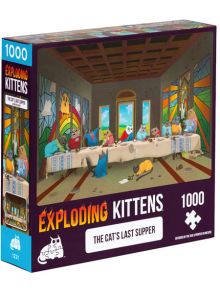 Пъзел Експлодиращи Котета - The Cat's Last Supper, 1000 части - Exploding Kittens - Exploding Kittens - 810083042503