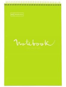 Бележник Miquelrius Reporter Emotions А4 със спирала, 80 листа на малки квадратчета, лайм - Miquelrius - Apli Paper - Miquelrius - Emotions - 8422593460887