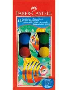 Акварелни бои Faber-Castell, 12 цвята - малка кутия - 1122634 - 2730 - 1129388,1129390 - Faber-Castell - Aquarell - 400540125