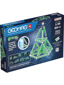 Магнитен конструктор Geomag - Glow, 60 части