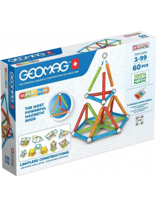 Магнитен конструктор Geomag - Supercolor, 60 части - Geomag - Geomagworld SA - Момиче, Момче - Geomag - Supercolor - 871772003847