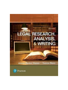 Legal Research, Analysis, and Writing - 9780134559841