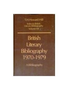 British Literary Bibliography 1970-1979 - 9780198181835