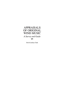 Appraisals of Original Wind Music - 9780313309069