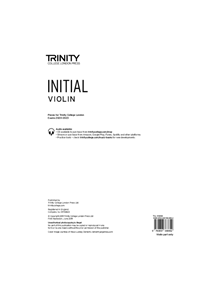 Trinity College London Violin Exam Pieces 2020-2023: Initial (part only) - 9780857368652