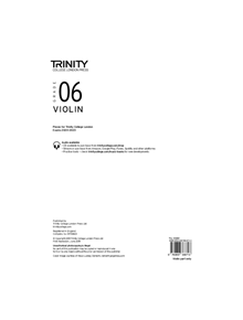 Trinity College London Violin Exam Pieces 2020-2023: Grade 6 (part only) - 9780857368713