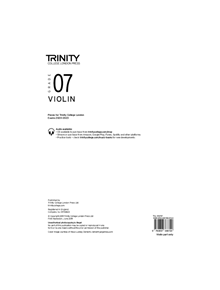 Trinity College London Violin Exam Pieces 2020-2023: Grade 7 (part only) - 9780857368720