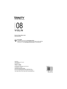 Trinity College London Violin Exam Pieces 2020-2023: Grade 8 (part only) - 9780857368737