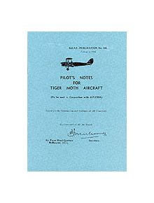 Pilot's Notes for Tiger Moth Aircraft - 9780859790888