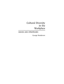 Cultural Diversity in the Workplace - 9780899308883