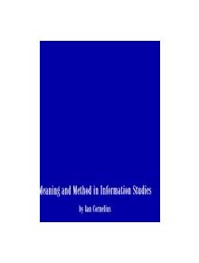 Meaning and Method in Information Studies - 9781567502282