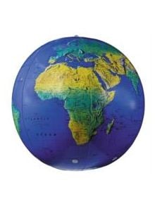 16" Dark Blue Topographical Inflatable Globe - 9781909558045