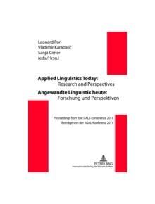 Applied Linguistics Today: Research and Perspectives - Angewandte Linguistik heute: Forschung und Perspektiven - 978363163871