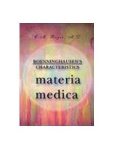 Boenninghausen's Characteristic Materia Medica - 9788180560194