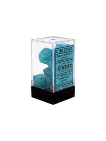 Комплект зарчета за ролеви игри Chessex: Cirrus Polyhedral aqua silver, 7бр. - 1125759 - 1125760 - 601982024918