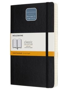 Черен тефтер Moleskine Classic Notebook Ruled Expanded Version Black с меки корици и листа на широки редове - Moleskine - Moleskine - Moleskine - Classic - 8058647628042