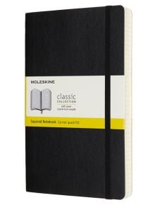 Черен тефтер Moleskine Classic Notebook Squared Expanded Version Black с меки корици и листа на малки квадратчета - Moleskine - Moleskine - Moleskine - Classic - 8058647628059