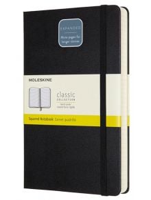 Черен тефтер Moleskine Classic Notebook Squared Expanded Version Black с твърди корици и листа на малки квадратчета - Moleskine - Moleskine - Moleskine - Classic - 8058647628011