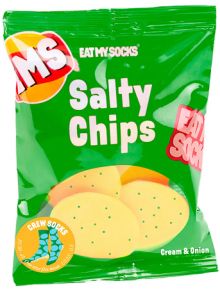 Чорапи Eat My Socks - Salty Chips, зелено и светлосиньо - Eat My Socks - Eat My Socks - Жена, Мъж - 8436602103450