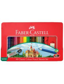 Цветни моливи Faber-Castel в метална кутия, 48 цвята - Faber-Castell - Faber-Castell - Момиче, Момче - Faber-Castell - Castle - 8991761324042