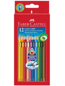 Акварелни цветни моливи Faber-Castell, 12 цвята - 1122634 - 2730 - 1129388,1129390 - Faber-Castell - Grip - 4005401124122