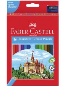 Цветни моливи Faber Castell, 36 цвята + острилка - Faber-Castell - Faber-Castell - Момиче, Момче - Faber-Castell - Castle - 7891360580041