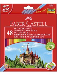 Цветни моливи Faber-Castell, 48 цвята + острилка - Faber-Castell - Faber-Castell - Момиче, Момче - Faber-Castell - Castle - 7891360579922