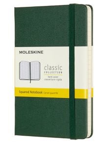 Джобен лавровозелен тефтер Moleskine Classic Myrtle Green с твърди корици и листа на малки квадратчета - Moleskine - Moleskine - Moleskine - Classic - 8058647629049