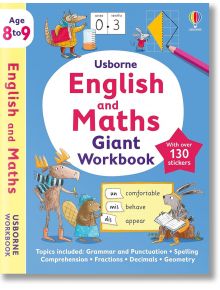 Usborne English and Maths Giant Workbook 8-9 - Usborne - Момиче, Момче - Usborne Publishing Ltd - 5655 - 9781805310013