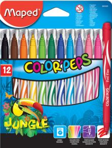 Флумастери Maped Color Peps Jungle, 12 цвята - Maped - Maped - Момиче, Момче - Maped - Color Peps - 3154148454205