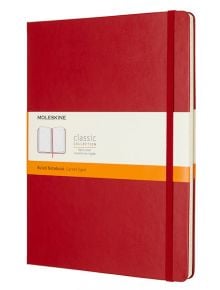 Голям червен тефтер Moleskine Classic Red Scarlet с твърди корици и листа на широки редове - Moleskine - Moleskine - Moleskine - Classic - 8055002855082