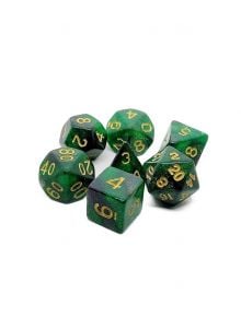 Комплект зарчета за настолни игри Dice4Friends: Dice Set - Green Galaxy, 7 бр. - 1126291 - 1126290 - 092742372972