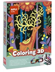 Игра за оцветяване с 3D ефект Apli Kids - Apli - Apli Paper - Момиче, Момче - Apli - Kids - 8410782188674