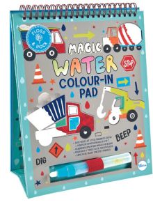 Тефтер за оцветяване с вода Floss & Rock, Magic Colour-in pad, Construction - Строителни машини - Floss & Rock - Floss & Rock - Момче - Floss & Rock - Creative Art - 5055166357685