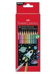 Комплект 10 цветни моливи Faber-Castell в металически цветове - 1122634 - 2730 - 1129388,1129390 - Faber-Castell - Coloured P