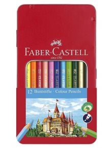 Комплект 12 цветни моливи Faber-Castell в метална кутия - 1122634 - 2730 - 1129388,1129390 - 4005401158011