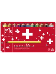 Комплект цветни моливи Caran d'Ache Swisscolor в метална кутия, 40 цвята - Caran d'Ache - Caran d'Ache - Caran d'Ache - Artist - 7610186040481