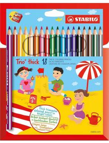 Комплект цветни моливи Stabilo Trio Thick, 18 цвята + острилка - Stabilo - Stabilo - 4006381357784