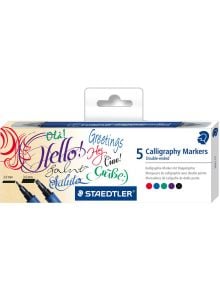 Калиграфски двувърхи маркери Staedtler, 5 цвята - Staedtler - Staedtler - Момиче, Момче - Staedtler - Fibre-tip pens - 4007817186503