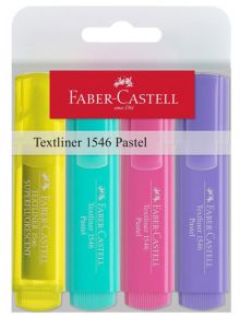 Текстмаркери Faber-Castell, 4 пастелни цвята - 1122634 - 2730 - 4005401546108