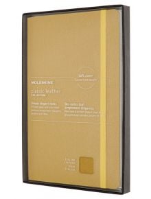 Кожен класически тефтер Moleskine Classic Leather Yellow с меки корици и листа на широки редове - Moleskine - Moleskine - Moleskine - Classic - 8053853605993