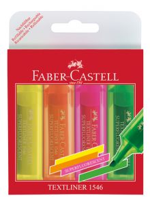 Неонови текстмаркери Faber-Castell, 4 цвята - 1122634 - 2730 - 4005401546047