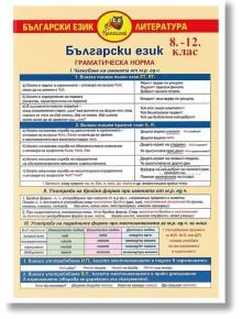 Помагалник по български език от 8.клас до 12.клас - Колектив - Домино - 9789546512468