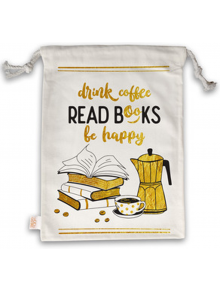 Торбичка за книги с връзки - Drink Coffee, read books be happy - Simetro books - Жена, Мъж - 2521010202485