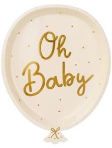 Чинийки PartyDeco - Oh Baby, 6 бр. - PartyDeco - PartyDeco - Момиче, Момче - Partydeco - Oh Baby - 5904555014671