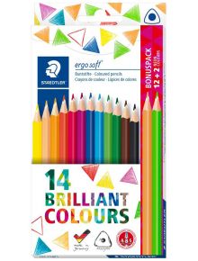 Цветни моливи Staedtler 157 Ergosoft , 12+2 цвята - Staedtler - Staedtler - Момиче, Момче - 4007817042410