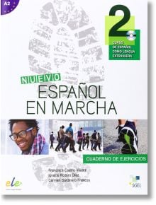 Учебна тетрадка по испански език: Nuevo Espanol en Marcha 2 + CD - Francisca Castro Viudez - SGEL - 9788497783798