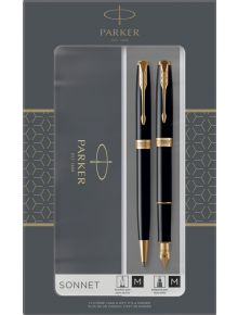 Комплект Parker - Химикалка и писалка Royal Sonnet Black Lacquer GT - Parker - Parker - Жена, Мъж - Parker - Sonnet - 3026980933715